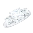 thumbnail image 1 of Rosec Jewels Three Stone Engagement Ring for Women- Certified Moissanite Ring - D-VS1 Quality, 10K White Gold, US 5.50, 1 of 8