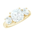 thumbnail image 1 of Rosec Jewels Three Stone Engagement Ring for Women- Certified Moissanite Ring - 4.25 CT, 14K Yellow Gold, US 6.00, 1 of 8