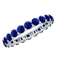 thumbnail image 1 of Rosec Jewels Trellis Set Lab Created Blue Sapphire Womens Eternity Ring, Lab Grown Blue Sapphire Full Eternity Ring, 18K White Gold, US 11.00, 1 of 8