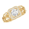 thumbnail image 1 of Rosec Jewels Vintage Engagement Ring - Lab Grown Diamond Halo Ring - EF-VS Quality Certified, 14K Yellow Gold, US 3.50, 1 of 9