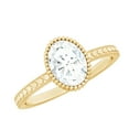 thumbnail image 1 of Rosec Jewels Moissanite Solitaire Engagement Ring 1 Carat - Vintage Style Ring (6X8 mm Oval, D-VS1 Quality Certified), 14K Yellow Gold, US 3.00, 1 of 9