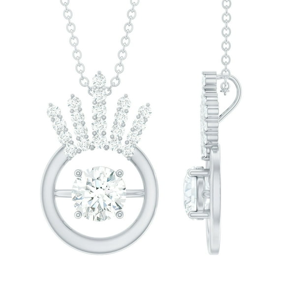 Rosec Jewels Vintage Style Diamond Necklace (Lab Grown, EF-VS Quality) - Gift for Anniversary, 925 Sterling Silver