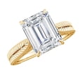 thumbnail image 1 of Rosec Jewels Vintage Style Lab Grown Emerald Cut Engagement Ring 3 Carat - IGI Certified - Diamond Statement Ring - E-VS1 Grade, 10K Yellow Gold, US 5.00, 1 of 8