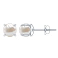 thumbnail image 1 of Rosec Jewels Cultured Freshwater Pearl Stud Earrings for Women - June Birthstone Earrings - AAA Grade - 6 mm - With Jewelry Box, 925 Sterling Silver, 1 of 8