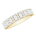 thumbnail image 1 of Rosec Jewels Certified Moissanite Half Eternity Ring for Women - Round and Baguette Moissanite Ring - D-VS1 Grade - Ready to Gift, 10K Yellow Gold, US 5.50, 1 of 7