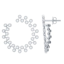 Rosec Jewels Certified Moissanite Hoop Earrings for Women - Circle Earrings - D-VS1 Quality - Ready to Gift with Jewelry Box, 925 Sterling Silver