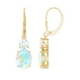 thumbnail image 1 of Rosec Jewels Womens Ethiopian Opal Drop Earrings with Moissanite - 8X10 mm Opal - AAA Grade, 18K Yellow Gold, 1 of 8
