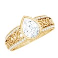 thumbnail image 1 of Rosec Jewels Womens Moissanite Solitaire Engagement Ring - 6X8 mm Pear Shape Moissanite, 10K Yellow Gold, US 3.00, 1 of 8
