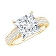 thumbnail image 1 of Rosec Jewels Womens Princess Cut Moissanite Solitaire Engagement Ring 3 Ct - 8 mm - D-VS1 Grade, 14K Yellow Gold, US 12.00, 1 of 8
