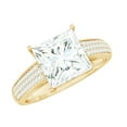 thumbnail image 1 of Rosec Jewels Womens Princess Cut Moissanite Solitaire Engagement Ring 3 Ct - 8 mm - D-VS1 Grade, 18K Yellow Gold, US 10.50, 1 of 8