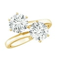 thumbnail image 1 of Rosec Jewels Womens Toi Et Moi Engagement Ring with Moissanite - 7 mm Round - D-VS1 Quality Certified - with Jewelry Box, 14K Yellow Gold, US 8.00, 1 of 8