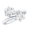 thumbnail image 1 of Rosec Jewels Womens Toi Et Moi Engagement Ring with Moissanite - 7 mm Round - D-VS1 Quality Certified - with Jewelry Box, 925 Sterling Silver, US 7.00, 1 of 8