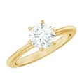 thumbnail image 1 of Rosec Jewels Certified Round Cut Moissanite Solitaire Engagement Ring 1 Carat - 7 mm - D-VS1 Grade, 14K Yellow Gold, US 11.00, 1 of 8