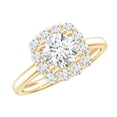 thumbnail image 1 of Rosec Jewels Moissanite Halo Engagement Ring for Women (D-VS1 Quality), 14K Yellow Gold, US 11.00, 1 of 8