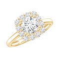 thumbnail image 1 of Rosec Jewels Moissanite Halo Engagement Ring for Women (D-VS1 Quality), 14K Yellow Gold, US 10.50, 1 of 8
