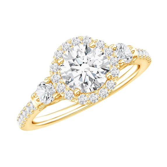 Rosec Jewels Classic Moissanite Engagement Ring for Women (1.75 CT, D-VS1 Quality), 18K Yellow Gold, US 11.00