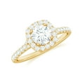 thumbnail image 1 of Rosec Jewels Cubic Zirconia Designer Engagement Ring with Floating Halo for Women, 10K Yellow Gold, US 9.00, 1 of 9