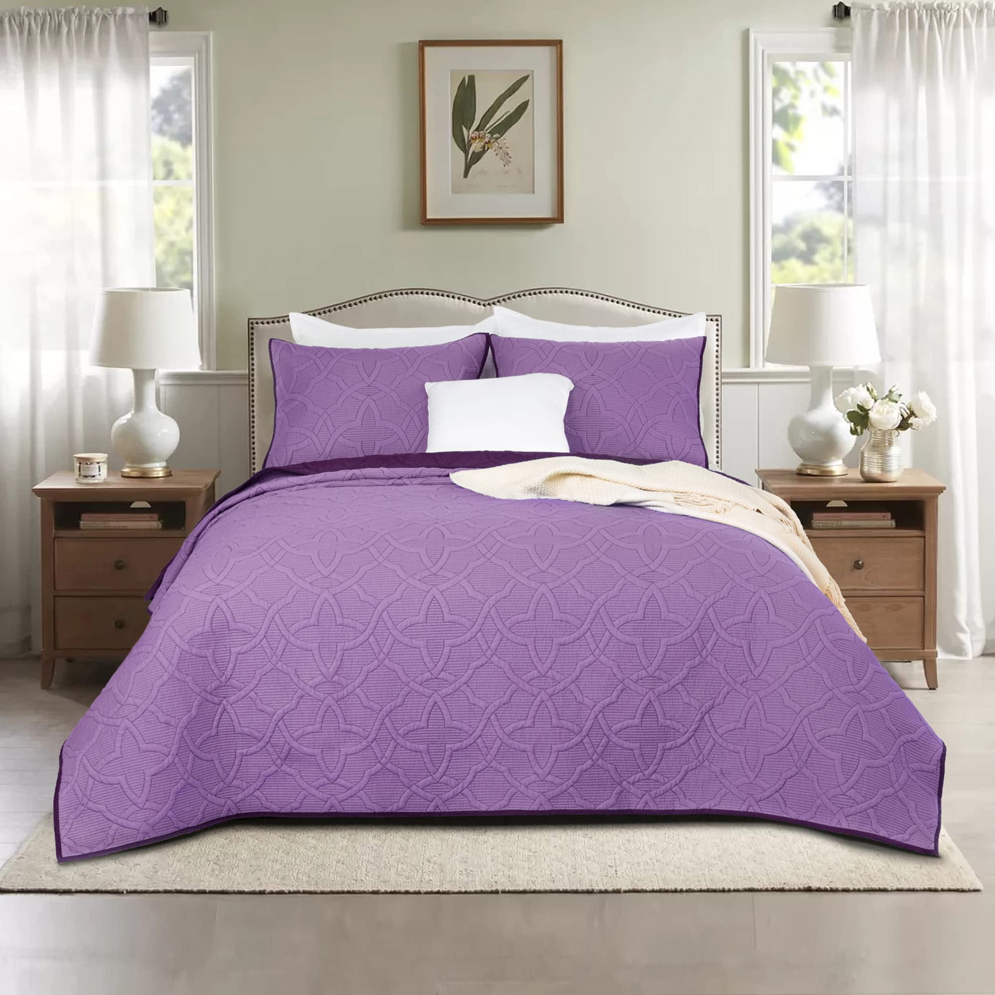 Rosecret Quilts King Size Set Reversible Washed Cotton Bedspread