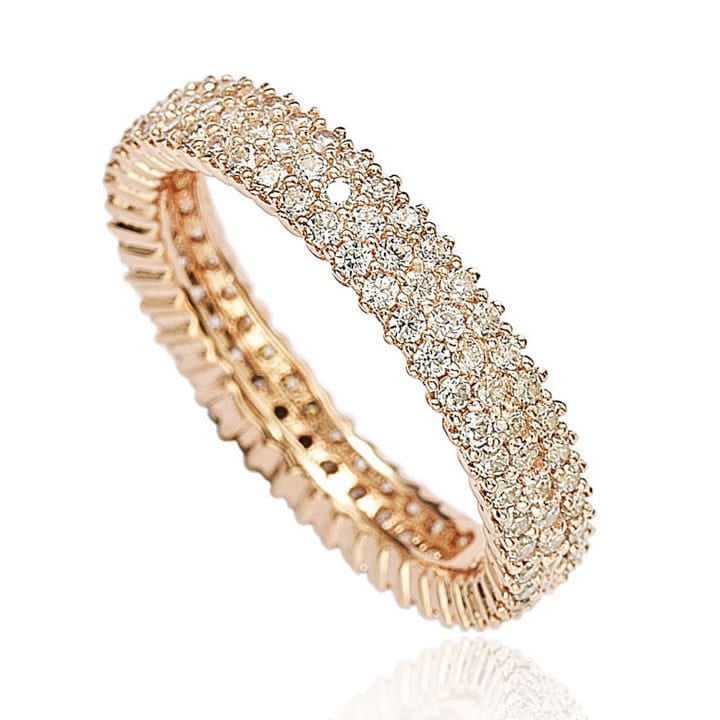 Micro Pave Ring Domed Cubic Zirconia Rhodium on Sterling Silver Nontarnish Micro Pave Ring Domed Cubic Zirconia Rhodium on Sterling Silver Nontarnish