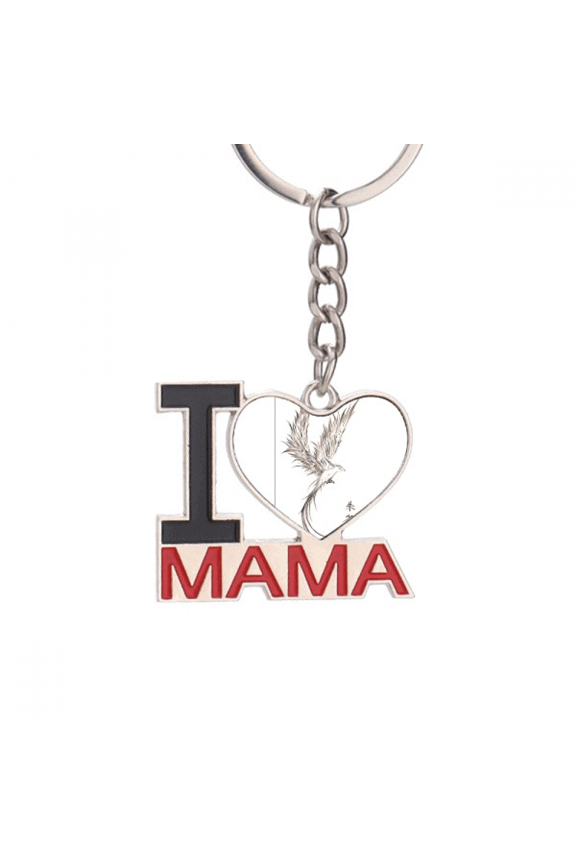 Rosefinch Sketch Fuying Painting Bird Fushicho Keychain Metal Keyring Holder Love MAMA Mother