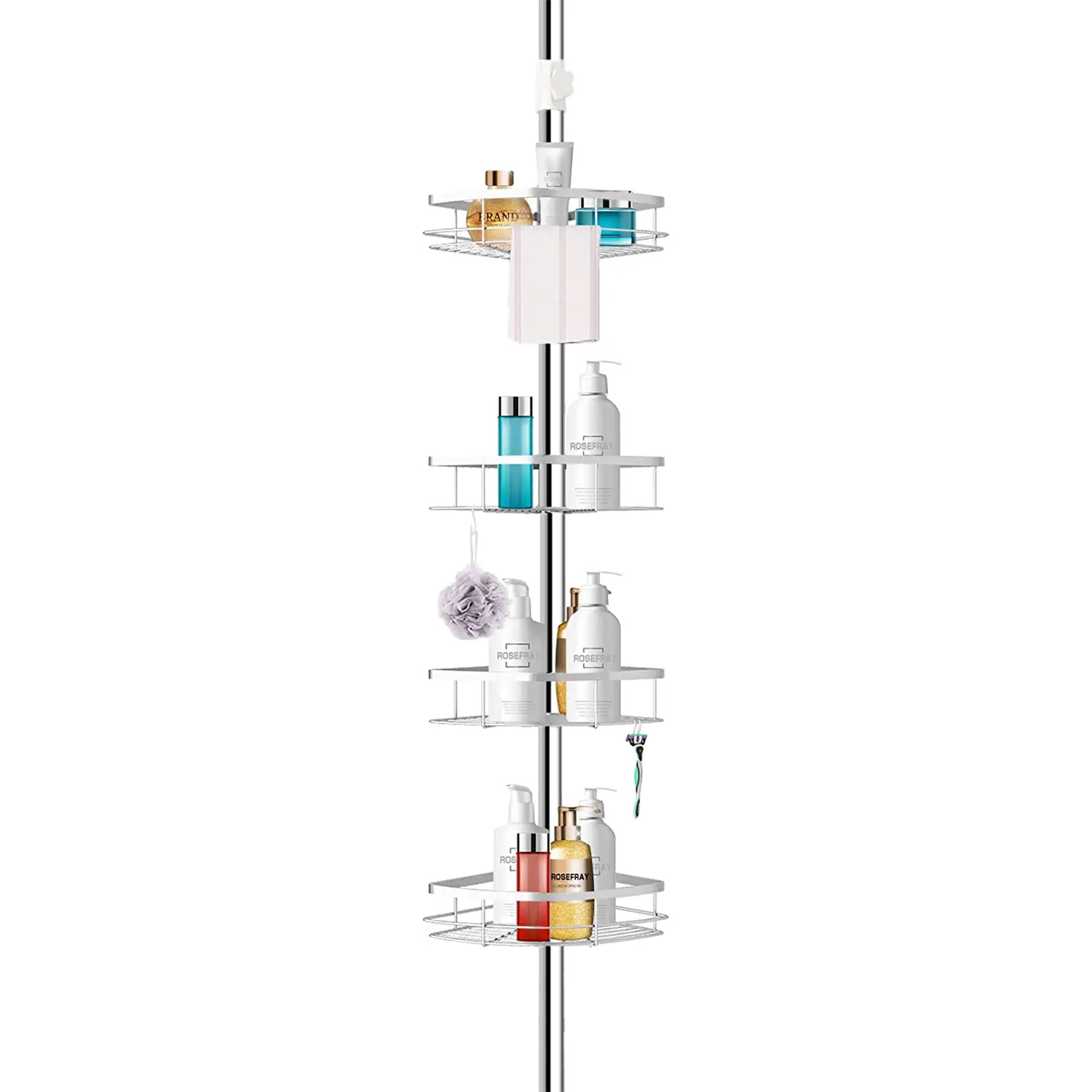 simplehuman stainless steel 9 ft. tension shower caddy organizer