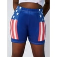 thumbnail image 1 of Rosegal Plus Size American Flag Print Shorts Blue 3X, 1 of 4
