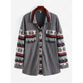 thumbnail image 1 of Rosegal Plus Size Christmas Turndown Collar Pockets Snowflake Cable Knit Cardigan, 1 of 4