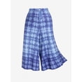 thumbnail image 1 of Rosegal Plus Size High Rise 3D Print Plaid Wide Leg Culotte Ninth Pants, 1 of 5
