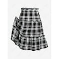 thumbnail image 1 of Rosegal Plus Size Plaid Ruffle Midi A Line Skirt, 1 of 4