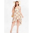 thumbnail image 1 of Rosegal Plus Size Plunge Floral Print Flounced High Low Surplice Midi Sundress, 1 of 4