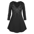 thumbnail image 1 of Rosegal Plus Size Rhinestone Flower Ripped Long Sleeve Tee Black 4X, 1 of 4