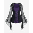 thumbnail image 1 of Rosegal Women's Gothic Bell Sleeve Skull Lace Lacing Tee, 1 of 5