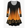 thumbnail image 1 of Rosegal Women's Halloween Long Sleeve Pumpkin Print Tee, 1 of 4