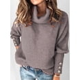 thumbnail image 1 of Rosegal Women's Plus Size Drop Shoulder Turtleneck Sweater Gray 2X, 1 of 5