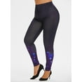 thumbnail image 1 of Rosegal Women's Plus Size Galaxy Butterfly Print High Rise Leggings, 1 of 5