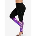 thumbnail image 1 of Rosegal Women's Plus Size High Waist Butterfly Print Skinny Leggings, 1 of 4