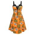 thumbnail image 1 of Rosegal Women's Plus Size Lace Up Pumpkin Print Halloween Dress, 1 of 5