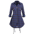 thumbnail image 1 of Rosegal Women's Plus Size Plaid Front Zip Shirt, 1 of 5