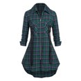 thumbnail image 1 of Rosegal Women's Plus Size Plaid Full Zip Pockets Shacket, 1 of 5