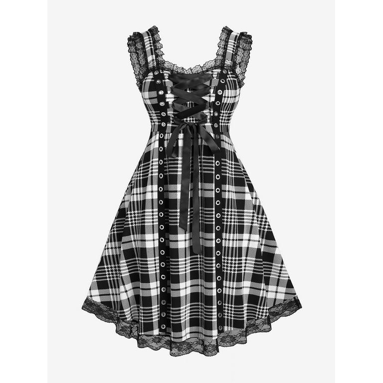 Rosegal plaid dress discount