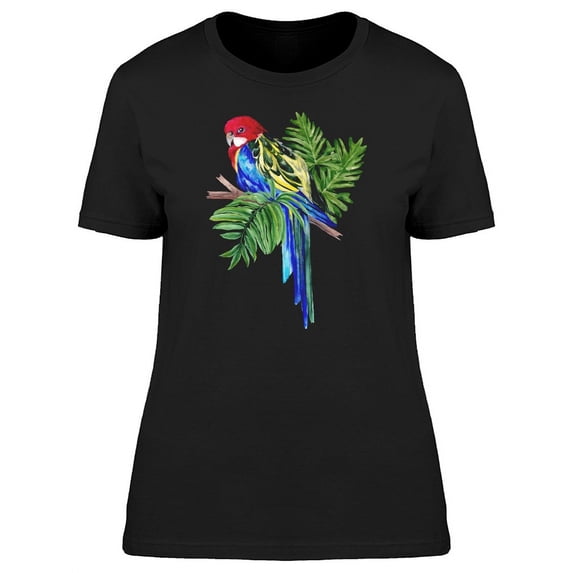 Rosella Parrot On Jungle Leaves T-Shirt Women -Image by Shutterstock, Female Large
