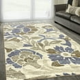 thumbnail image 1 of Roselyn Farmhouse Printed Nylon Floral Non-Slip Washable Indoor High Traffic Runner by Blue Nile Mills - 5' x 8', Ivory, 1 of 4