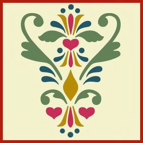 Rosemaling Pattern 10 Stencil - Rose Scandinavian Decorative Folk Mylar - The Artful Stencil