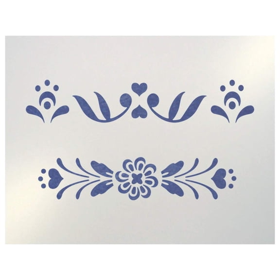 Rosemaling Pattern 3 & 4 Mini Stencils - Rose Decorative Painting Mylar Plastic - The Artful Stencil