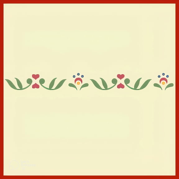 Rosemaling Pattern 3 Stencil - Rose Scandinavian Decorative Folk - Mylar - The Artful Stencil