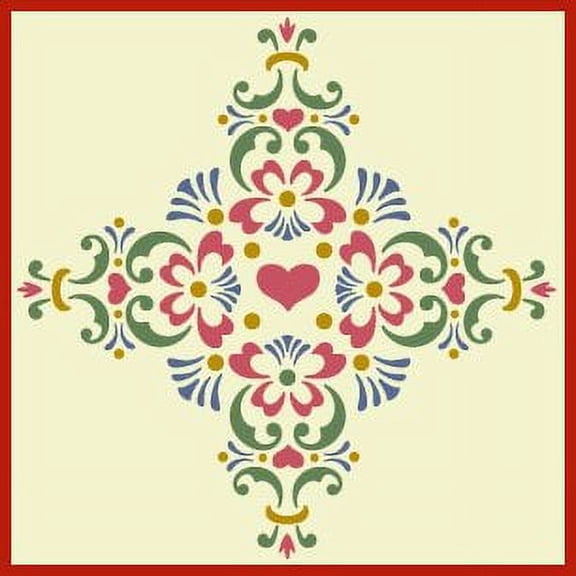 Rosemaling Pattern 7 Stencil - Rose Scandinavian Decorative Mylar - The Artful Stencil