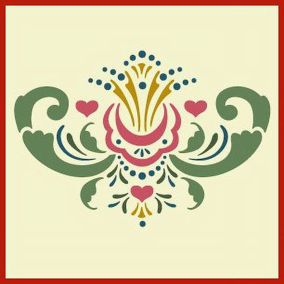 Rosemaling Pattern 8 Stencil - Rose-painting - Scandinavian decorative folk painting - Mylar plastic stencil - The Artful Stencil
