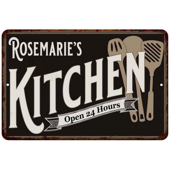 Rosemarie's Kitchen Sign Metal Wall Decor Gift 8x12 108120019426