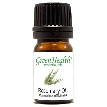 Rosemary Essential Oil - 1/6 fl oz (5 ml) Glass Bottle w/ Euro Dropper - 100% Pure Essential Oil by GreenHealth