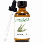 Rosemary Essential Oil - 2 fl oz 59 ml Glass Bottle w/ Cap & Additional Glass Dropper - 100% Pure Essential Oil by GreenHealth